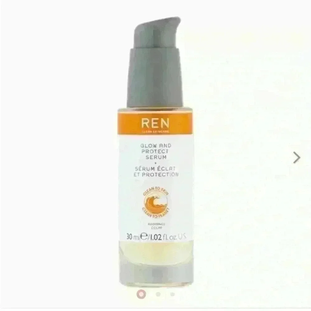 NWT Ren Clean Skincare Glow and Protect Serum Full Size 1.02 oz New in Box